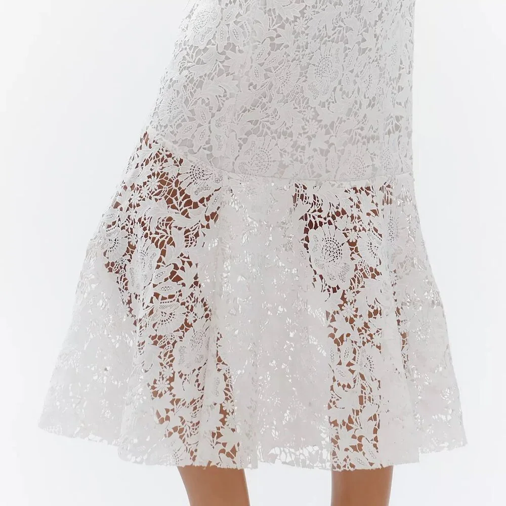 Avec Les Filles | Flared Lace Midi Skirt | NWT - Picture 5 of 8